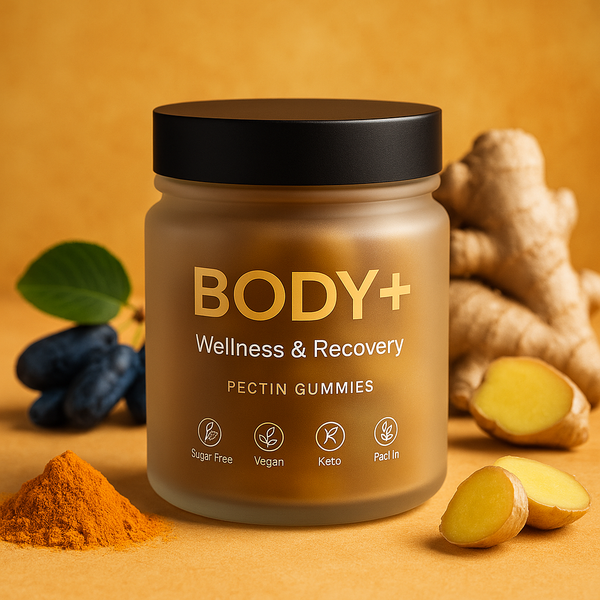 Body Plus - Wellness & Recovery - Golden Ginger Honeyberry - 60 Sugar Free Gummies